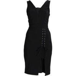 Sukienki hiszpanki: WAL G. PLUNGE NECK RUCHED MIDI DRESS Sukienka etui black