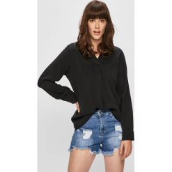Answear - Bluzka. Niebieskie bluzki damskie ANSWEAR, s, bez wzorów, z tkaniny, eleganckie, bez kołnierzyka, z długim rękawem. W wyprzedaży za 79,90 zł.