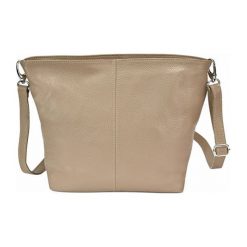Skórzana torebka w kolorze beżowym - (S)34 x (W)25 x (G)13 cm. Brązowe torebki klasyczne damskie Bosccolo, w paski, ze skóry. W wyprzedaży za 179,95 zł.