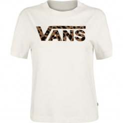 Vans Spotted Koszulka damska kremowy. Białe t-shirty damskie Vans, l, z nadrukiem, prążkowane, z okrągłym kołnierzem. Za 121,90 zł.