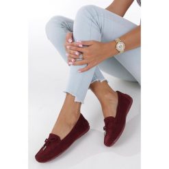 Burgundowe Mokasyny Z Kokardką Casu T19X1/bu. Czerwone mokasyny damskie Casu, bez wzorów, bez obcasa, bez zapięcia. W wyprzedaży za 58,99 zł.