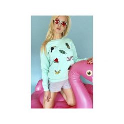Bluza miętowa Jungle in my Heart. Zielone bluzy damskie marki ŁAP NAS, l, z aplikacjami, z bawełny. Za 169,00 zł.