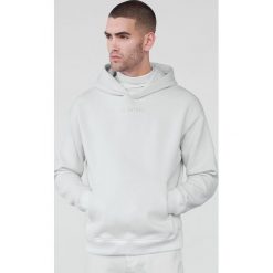 Bluza z haftowanym napisem - Jasny szary. Szare bluzy męskie Reserved, s, z haftami, bez kołnierzyka, bez rękawów, bez kaptura. Za 139,99 zł.