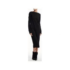 BLACK SWAN. Czarne sukienki damskie Unknown style, l, bez wzorów, z dzianiny, z włoskim kołnierzykiem, z długim rękawem, długie, maxi. Za 450,00 zł.