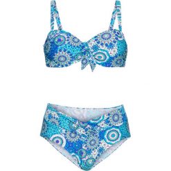 Stroje kąpielowe damskie: Bikini na fiszbinach (2 części) bonprix turkusowy z nadrukiem