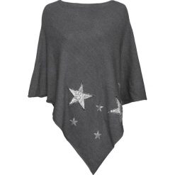 Poncho w gwiazdy z cekinów bonprix antracytowy. Szare żakiety damskie bonprix, z aplikacjami. Za 89,99 zł.