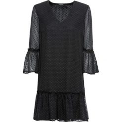 Sukienka z falbanami bonprix czarny. Czarne sukienki z falbanami bonprix. Za 79,99 zł.