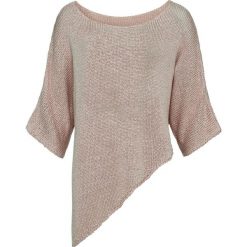 Sweter dzianinowy bonprix beżowy. Brązowe swetry damskie marki bonprix, bez wzorów, z dzianiny, bez rękawów, bez kaptura. Za 119,99 zł.