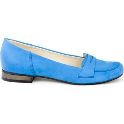Balerinki lordsy - skóra naturalna - model 025 - kolor szafirowy. Niebieskie baleriny damskie Zapato, bez wzorów, z jeansu, eleganckie, na niskim obcasie, na obcasie. W wyprzedaży za 202,30 zł.