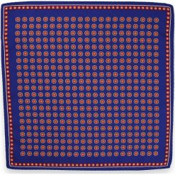Poszetka w Grochy - 28x28 cm - Alties, Niebiesko-Czerwona POSZALTS0165. Niebieskie poszetki męskie Alties, w grochy, z materiału, eleganckie. Za 27,00 zł.