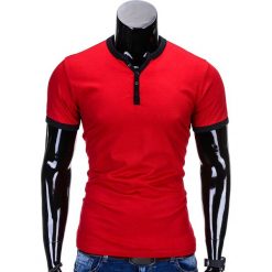 T-SHIRT MĘSKI BEZ NADRUKU S651 - CZERWONY. Czerwone t-shirty męskie z nadrukiem marki Ombre Clothing, m. Za 29,00 zł.