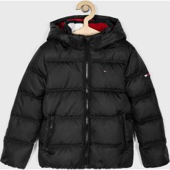 Tommy Hilfiger - Kurtka puchowa dziecięca 116-176 cm. Czerwone kurtki chłopięce TOMMY HILFIGER, bez wzorów, z elastanu, krótkie, bez kaptura. W wyprzedaży za 479,90 zł.