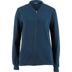Bluza rozpinana z kołnierzykiem w stylu college bonprix ciemnoniebieski. Niebieskie bluzy rozpinane damskie bonprix. Za 59,99 zł.