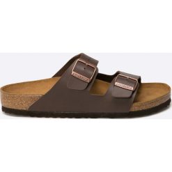 Birkenstock - Klapki. Pomarańczowe kapcie męskie Birkenstock, ze skóry, bez zapięcia. Za 269,90 zł.