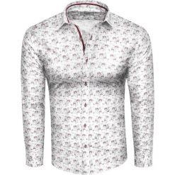 Koszula męska slim biała w wzory Recea. Białe koszule męskie Recea, xl, bez wzorów, z elastanu, eleganckie. W wyprzedaży za 73,99 zł.
