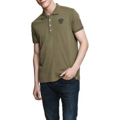 Koszulka polo w kolorze khaki. Brązowe koszulki polo Camel Active, Varsity, l. W wyprzedaży za 72,95 zł.