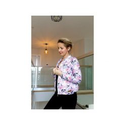 Bluza bomberka damska , bomberka na suwak z nadrukiem w czaszki i kwiaty. Szare bluzy damskie z nadrukiem marki ekoszale, xl, z dzianiny. Za 156,40 zł.