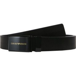 Emporio Armani CINTURA Pasek nero. Czarne paski męskie marki Emporio Armani, w paski, z materiału. Za 459,00 zł.