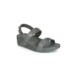 Klapki FitFlop LOTTIE GLITZY BACKSTRAP SANDAL. Szare klapki damskie FitFlop, bez wzorów, bez obcasa. W wyprzedaży za 351,20 zł.