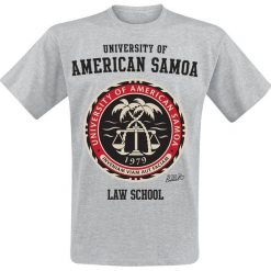 Better Call Saul University Of American Samoa T-Shirt odcienie szarego. Szare t-shirty męskie marki Better Call Saul, l, z nadrukiem, z okrągłym kołnierzem. Za 74,90 zł.