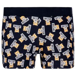 Szorty sportowe Moschino Underwear & Swim A4214 9028. Czarne piżamy damskie Moschino Underwear & Swim, m, bez wzorów, z bawełny, bez rękawów. W wyprzedaży za 279,00 zł.
