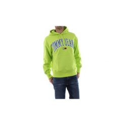 Bluzy Tommy Jeans DM0DM06320 CLEAN COLLEGIATE. Zielone bluzy męskie Tommy Jeans, s, bez wzorów, z jeansu, bez kołnierzyka, bez rękawów, bez kaptura. Za 328,92 zł.