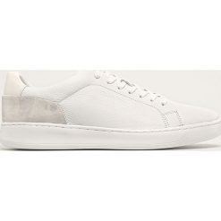 Calvin Klein - Buty skórzane. Białe buty sportowe męskie Calvin Klein, ze skóry, na sznurówki. Za 599,90 zł.