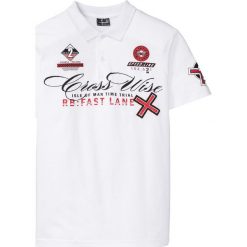 Shirt polo Slim Fit bonprix biały. Koszulki męskie bonprix. Za 54,99 zł.
