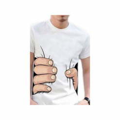 T-shirt "Squeezing Hand". Białe t-shirty męskie Knitcat, xl, z nadrukiem, z bawełny, bez kołnierzyka. Za 49,00 zł.