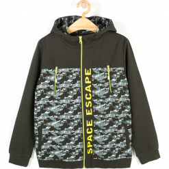 Bluza. Szare bluzy chłopięce marki SPACE ESCAPE, z bawełny, z długim rękawem, długie, z kapturem. Za 69,90 zł.