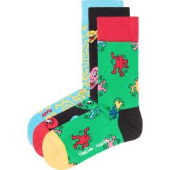 Happy Socks Keith Haring 3-pack Skarpetki Czarny Niebieski Zielony. Niebieskie skarpetki męskie z elastanu. Za 192,95 zł.