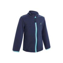 Bluza na zamek do gimnastyki 100 dla maluchów. Niebieskie bluzy niemowlęce DOMYOS, bez wzorów, z elastanu, bez rękawów, bez kaptura. Za 44,99 zł.