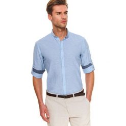 Koszula długi rękaw męska shaped fit. Niebieskie koszule męskie Top Secret, na lato, m, bez wzorów, z bawełny, eleganckie, z klasycznym kołnierzykiem, z długim rękawem. W wyprzedaży za 79,99 zł.