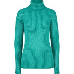Sweter z golfem bonprix szmaragdowy. Zielone swetry damskie bonprix, bez wzorów, bez rękawów, bez kaptura. Za 34,99 zł.