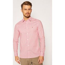 Koszula TOMMY HILFIGER Htooth Gingham MW0MW13939. Czerwone koszule męskie TOMMY HILFIGER, m, bez wzorów, biznesowe, bez kołnierzyka, bez rękawów. Za 449,00 zł.