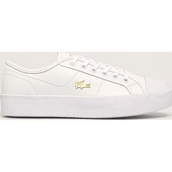 Lacoste - Tenisówki skórzane. Białe trampki i tenisówki damskie Lacoste, bez wzorów, ze skóry, bez zapięcia. Za 399,90 zł.