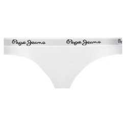 Stringi Pepe Jeans Thong Dixie PLU10109. Białe stringi damskie Pepe Jeans, m, bez wzorów, z elastanu. Za 49,00 zł.