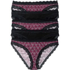 Figi: Figi mini (5 par) bonprix czarno-czerwony rododendron z nadrukiem