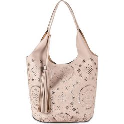 Torebka worek bonprix brunatny. Pomarańczowe torebki klasyczne damskie bonprix, z aplikacjami, zdobione, bez dodatków. Za 109,99 zł.