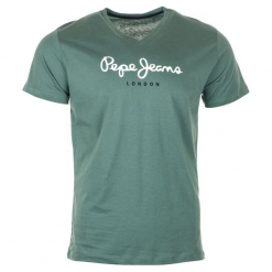 Pepe Jeans T-Shirt Męski Eggo Xxl Zielony. Zielone t-shirty męskie Pepe Jeans, l, z jeansu, dekolt w kształcie v. Za 125,00 zł.
