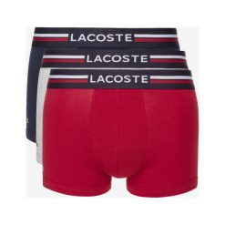 Lacoste 3-pack Bokserki Czarny Niebieski Szary. Szare bokserki męskie Lacoste, bez wzorów, z elastanu. Za 199,95 zł.