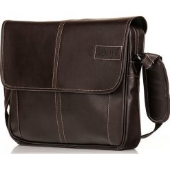 Stylowa torba męska na ramię casual SOLIER S15 ciemnobrązowa - Brązowy. Pomarańczowe torby męskie na ramię Solier, eleganckie. Za 149,99 zł.