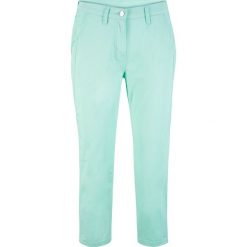 Spodnie 3/4 Slim Fit bonprix jasny miętowy. Zielone spodnie damskie bonprix, bez wzorów. Za 30,99 zł.