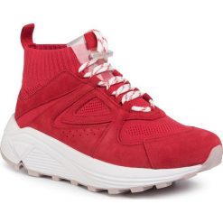 Sneakersy HUGO - Horizon 50428269 10226109 01 Bright Red 621. Czerwone półbuty damskie HUGO, bez wzorów, ze skóry, bez obcasa, na płaskiej podeszwie, bez zapięcia. W wyprzedaży za 549,00 zł.