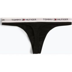 Tommy Hilfiger - Stringi damskie, czarny. Czarne stringi damskie TOMMY HILFIGER, s, bez wzorów, z bawełny. Za 69,95 zł.