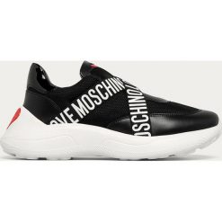 Love Moschino - Buty. Czarne buty sportowe damskie Love Moschino, bez wzorów, ze skóry, sportowe. Za 929,90 zł.