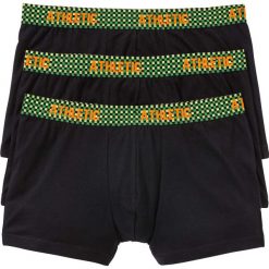 Bokserki (3 pary) bonprix czarny. Czarne bokserki męskie marki bonprix, bez wzorów, z dżerseju. Za 44,97 zł.