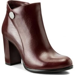 Botki KOTYL - 9703 Bordo Lico. Czerwone buty zimowe damskie marki Kotyl, ze skóry, na obcasie. W wyprzedaży za 299,00 zł.