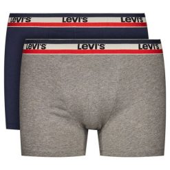 Komplet 2 par bokserek Levi's® Logo 905005001. Niebieskie bokserki męskie bez wzorów, z elastanu. Za 109,00 zł.