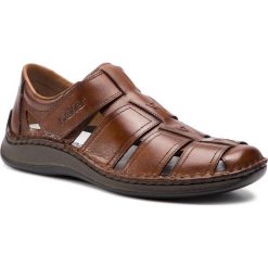 Sandały RIEKER - 05282-25 Braun. Pomarańczowe klapki męskie Rieker, ze skóry, bez zapięcia. Za 299,00 zł.